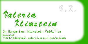 valeria klimstein business card